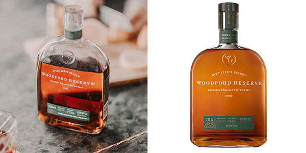 Chollo Whisky Woodford Reserve Bourbon RYE especiado dulce de 70 cl por solo 31,45€ con envío gratis (31% de descuento)