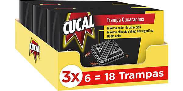 Chollo Pack de 18 trampas Cucal con doble cebo para cucarachas por sólo 17,66€ (-16%)