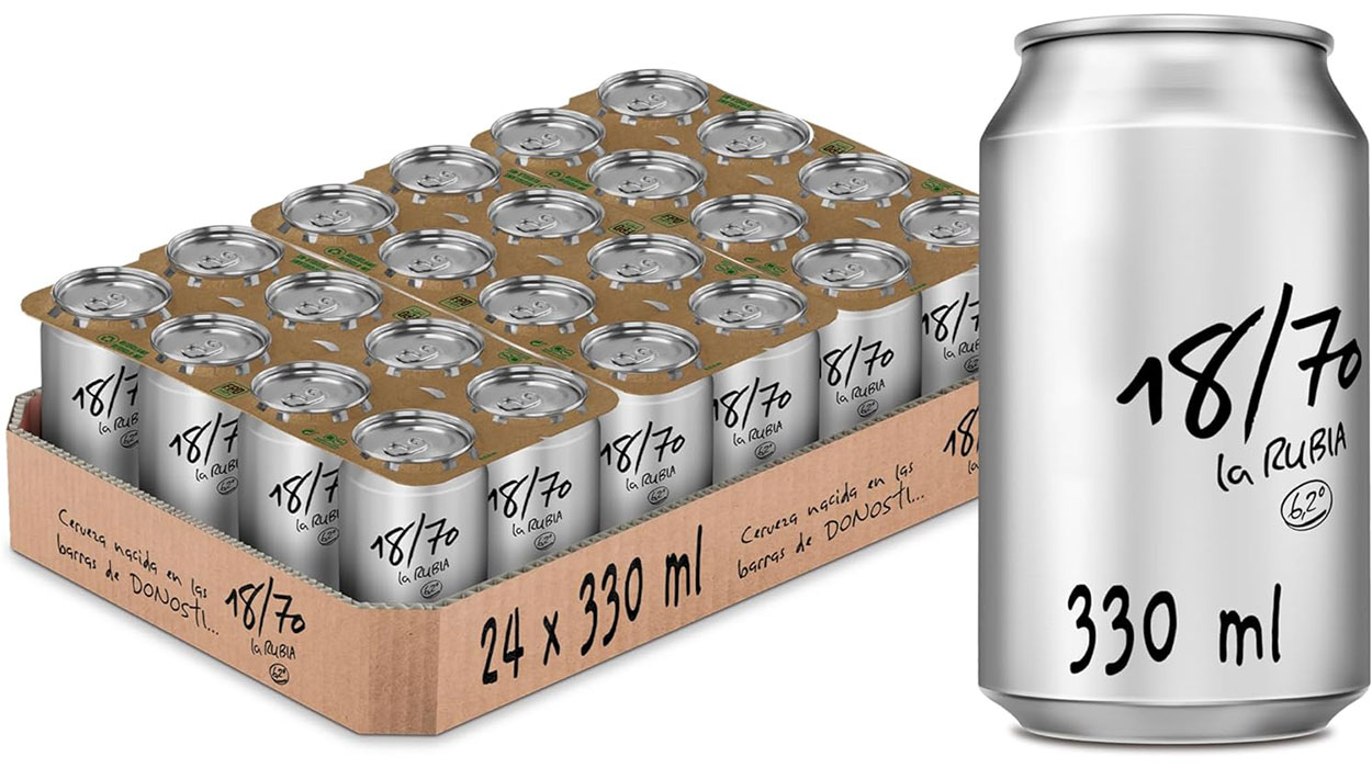 Chollo Pack de 24 latas de cerveza 18/70 La Rubia por sólo 19,37€ (-15%)