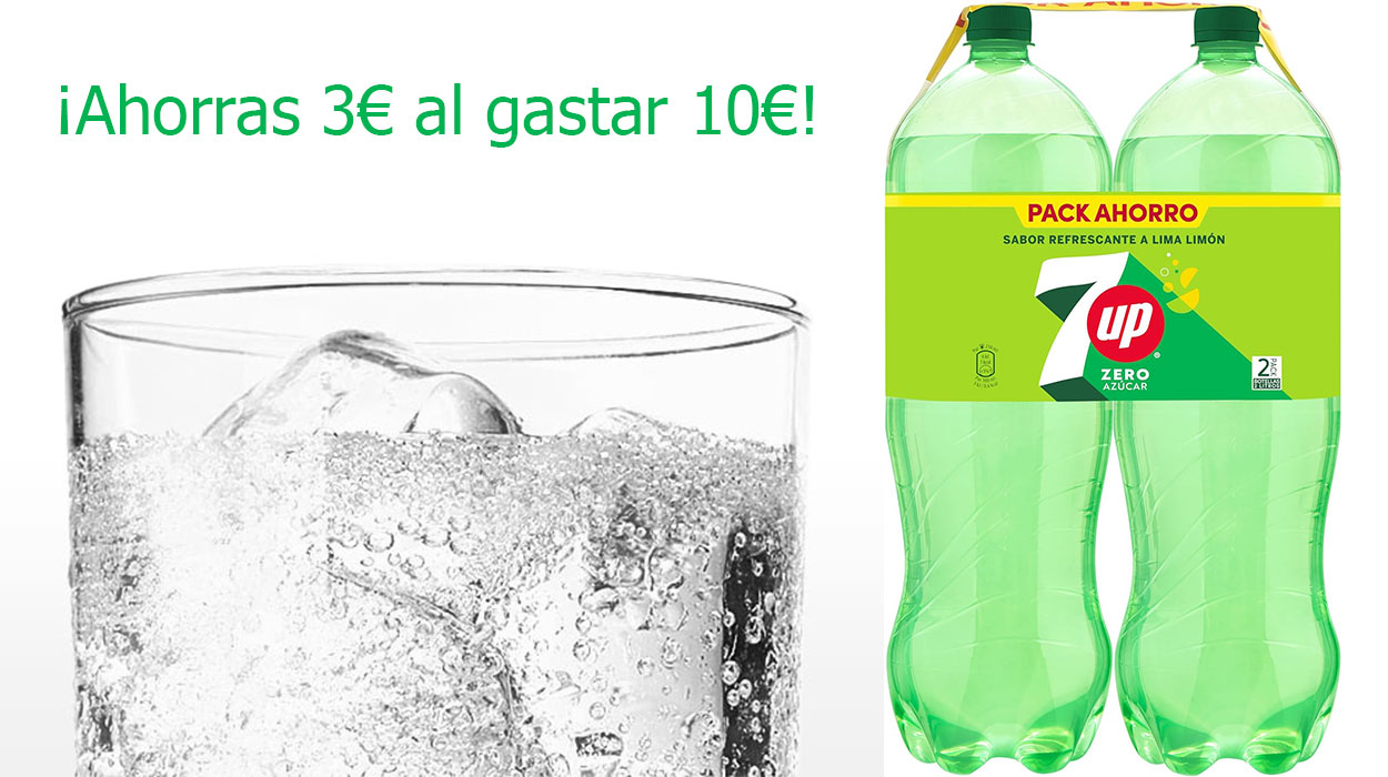 Chollo Pack de 8 botellas de refresco 7 UP Zero Azúcar de 2 litros por sólo 9,36€ (-24%)