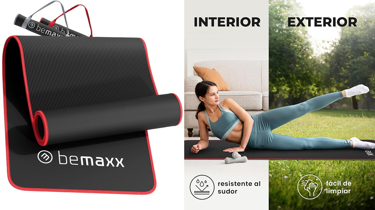 Entrena en cualquier lugar con esta esterilla de fitness antideslizante BeMaxx a mitad de precio