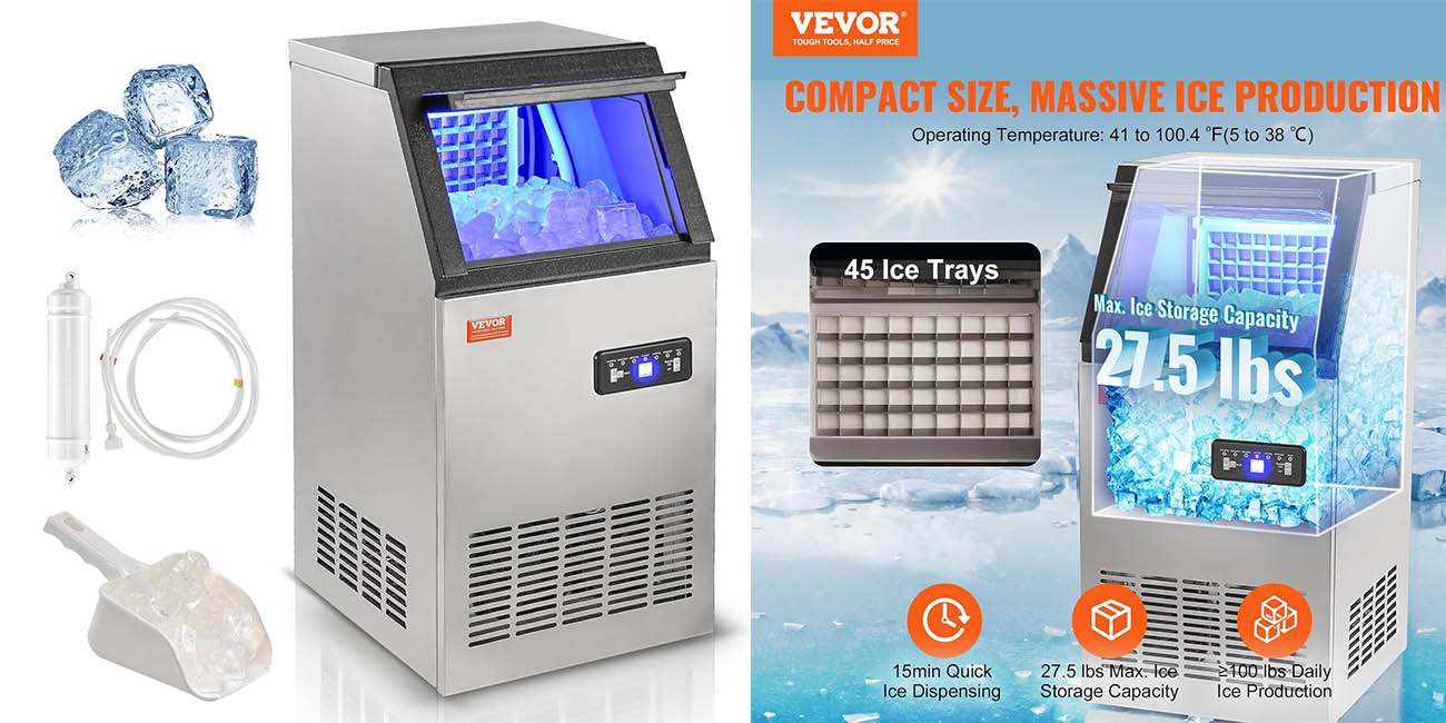 Chollo Máquina profesional Vevor para hacer cubitos de hielo por solo 232,99€ con envío gratis