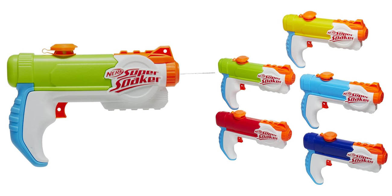 Chollo Set de 5 lanzadores de agua Nerf Super Soaker Piranha por solo 15,49€ (54% de descuento)