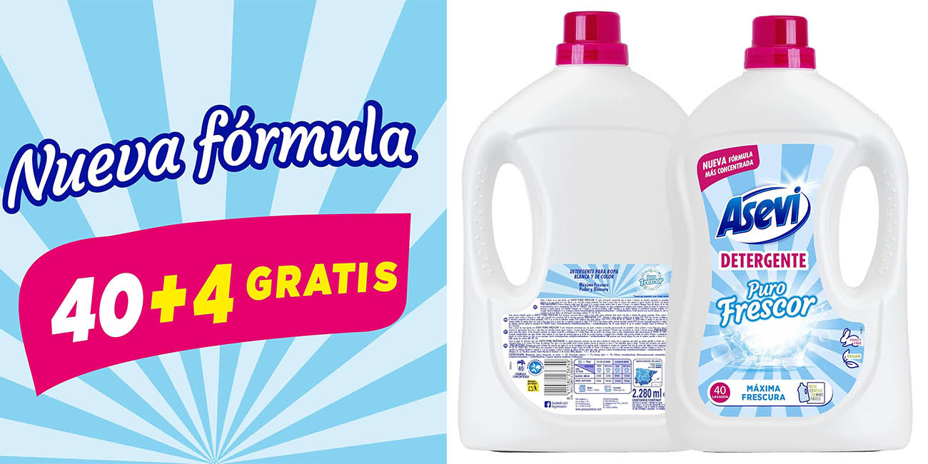 Chollo Botella Detergente Asevi Puro Frescor de 44 lavados por solo 3,46€ (28% de descuento)