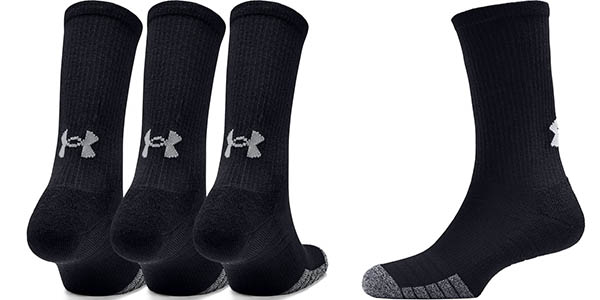 Chollazo Pack x3 pares de calcetines largos unisex Under Armour HeatGear Crew por sólo 6,60€ (-53%)