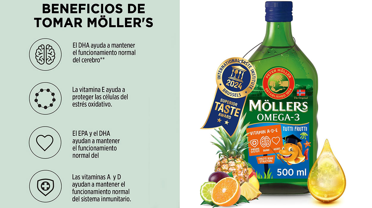 Chollo Aceite de hígado de bacalao Möller’s para niños de 500 ml por sólo 14,94€ (-40%)