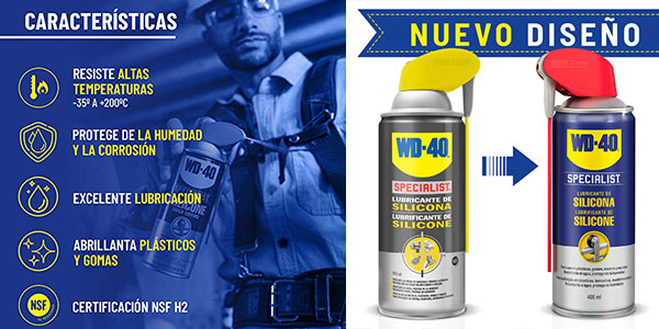 Chollo Lubricante de silicona WD-40 Specialist de 400 ml por sólo 9,14€ (-37%)