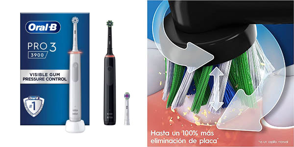 Chollo Pack x2 Cepillos eléctricos Oral-B Pro 3 3900N con 2 cabezales de recambio por solo 69,95€ con envío gratis (-46%)