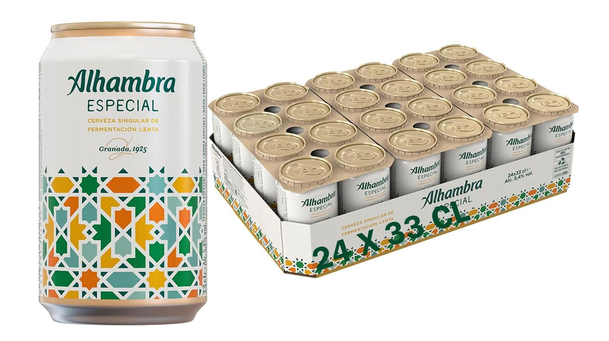 Chollo Pack 24 latas de cerveza Alhambra Especial de 33 cl por sólo 12,17€ (-35%) ¡0,50€ cada una!