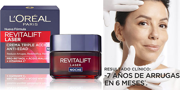 Chollo Crema de noche L’Oréal Paris Revitalift Láser de 50 ml por sólo 12,32€ (-44%)