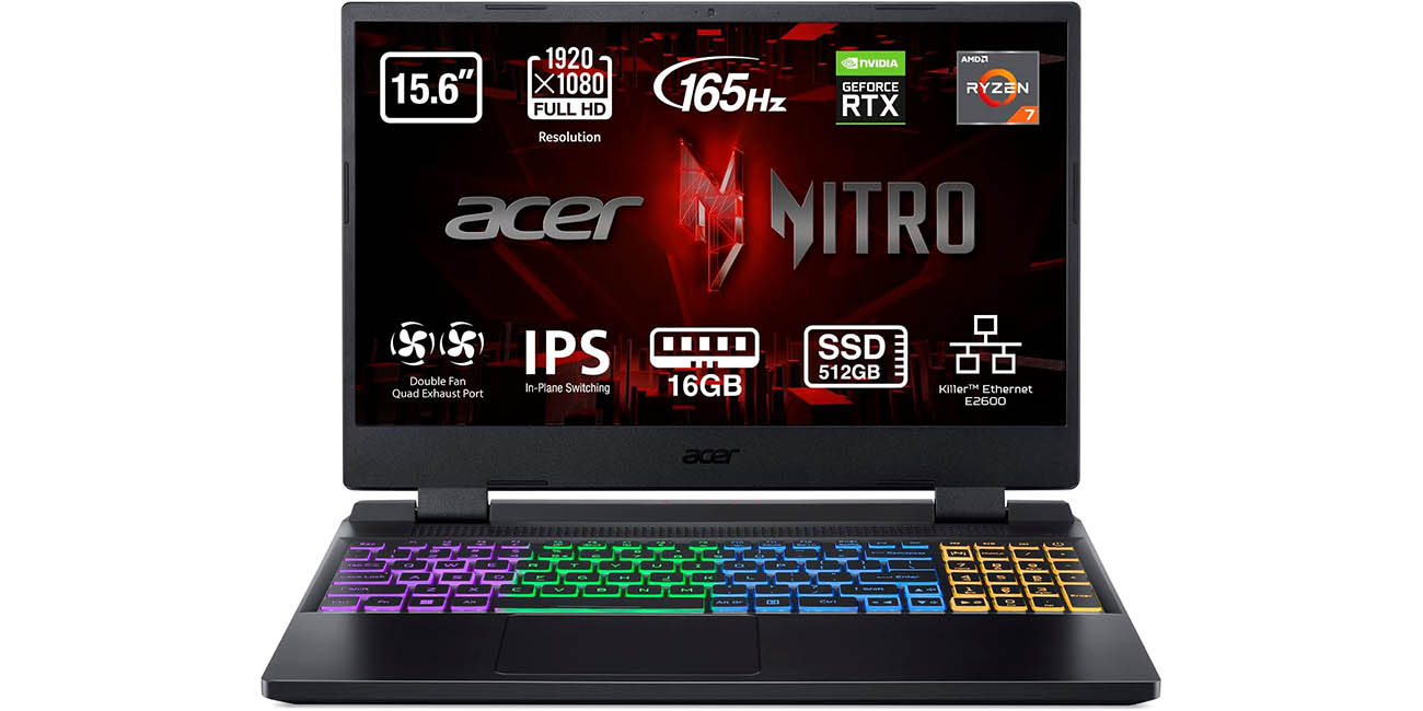 Chollo Portátil Acer Nitro 5 AN515-46 de 15.6″ FHD (Ryzen 7-6800H, 16GB RAM, 512GB SSD, RTX 3060) por sólo 699,99€ con envío gratis (-28%)