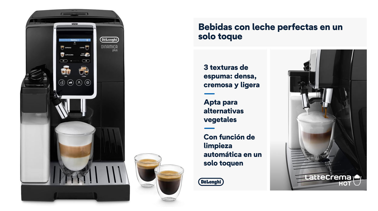 Chollo Cafetera superautomática De’Longhi Dinamica Plus ECAM382.70.B por sólo 599€ con envío gratis (30% de descuento)