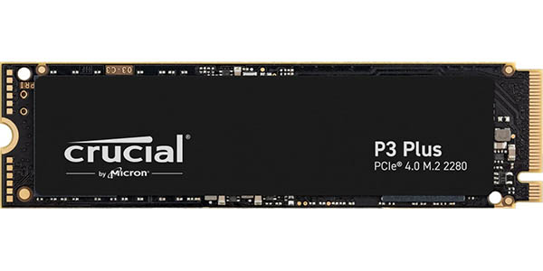 Chollo Disco SSD Crucial P3 Plus M.2 PCIe Gen4 NVMe de 4 TB por sólo 214,99€ con envío gratis (-28%)