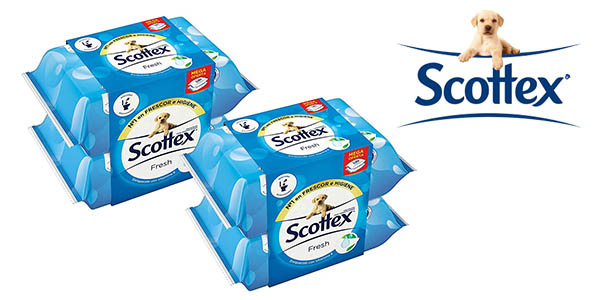 Chollo Scottex Fresh Papel Higiénico Húmedo Pack de 12 x 38 servicios por sólo 15,99€ (0,04€ por toallita)