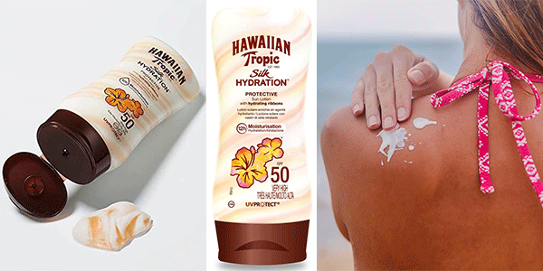 Chollo Loción solar Hawaiian Tropic Silk Hydration Protective SPF 50 de 180 ml por sólo 8,29€ (-40%)