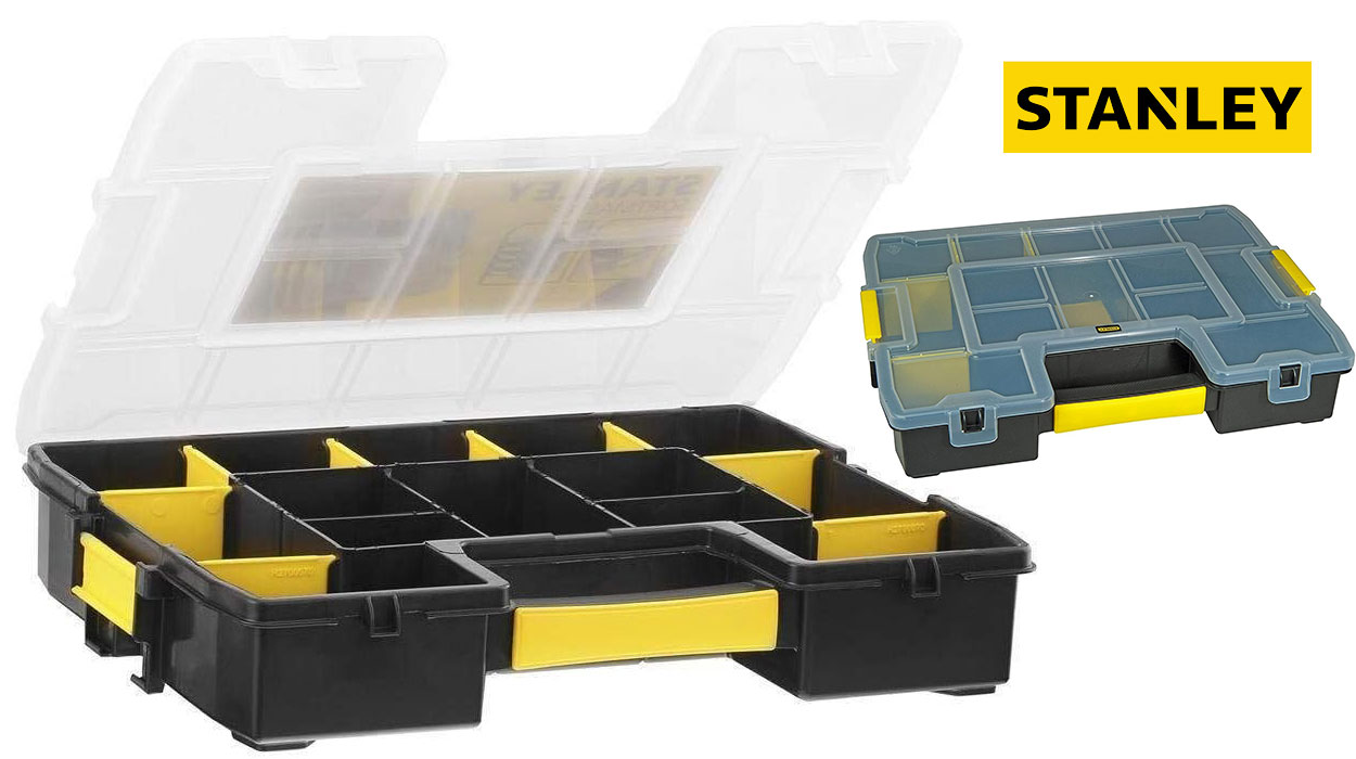 Chollo Maletín organizador apilable Stanley SortMaster de 14 compartimentos por sólo 6,95€ (-50%)