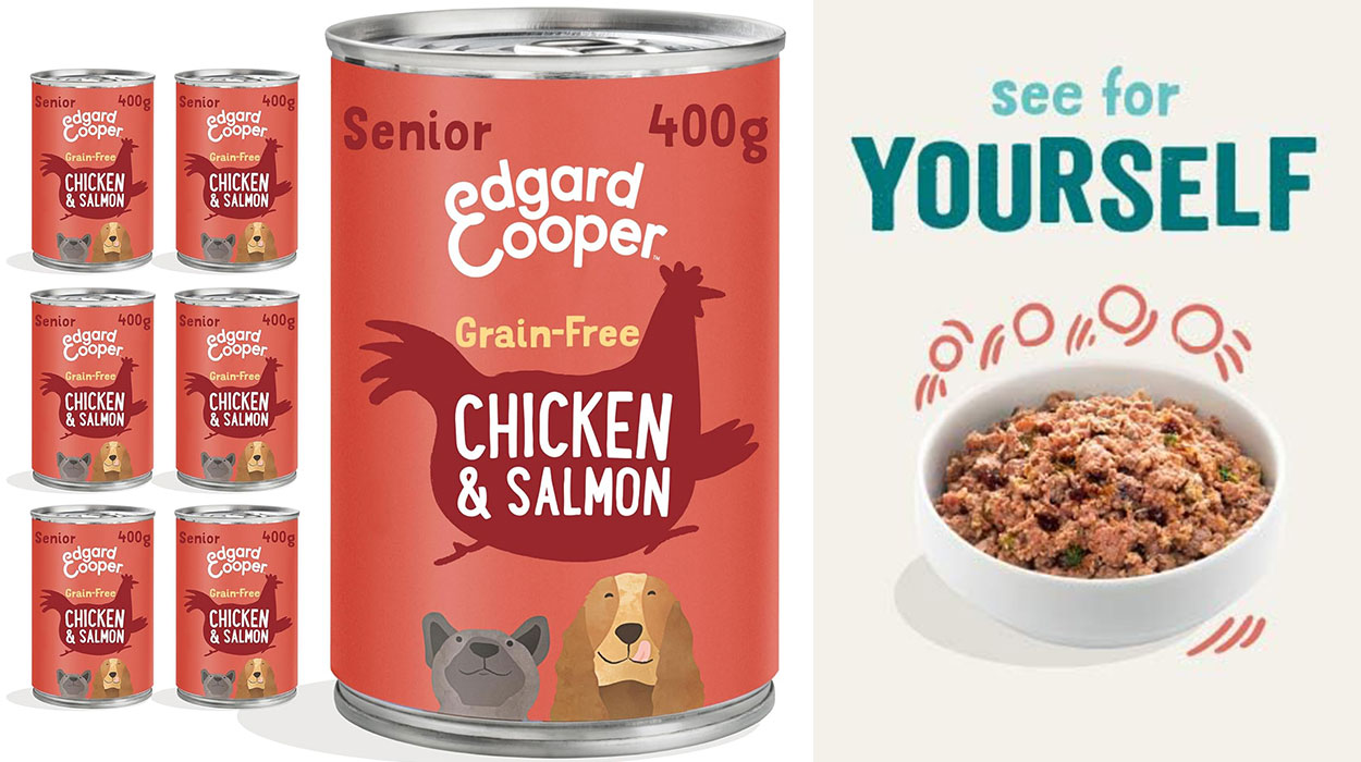 Chollo Pack de 6 latas Edgard & Cooper Senior Pollo & Salmón para perros por sólo 9,69€ (-59%)