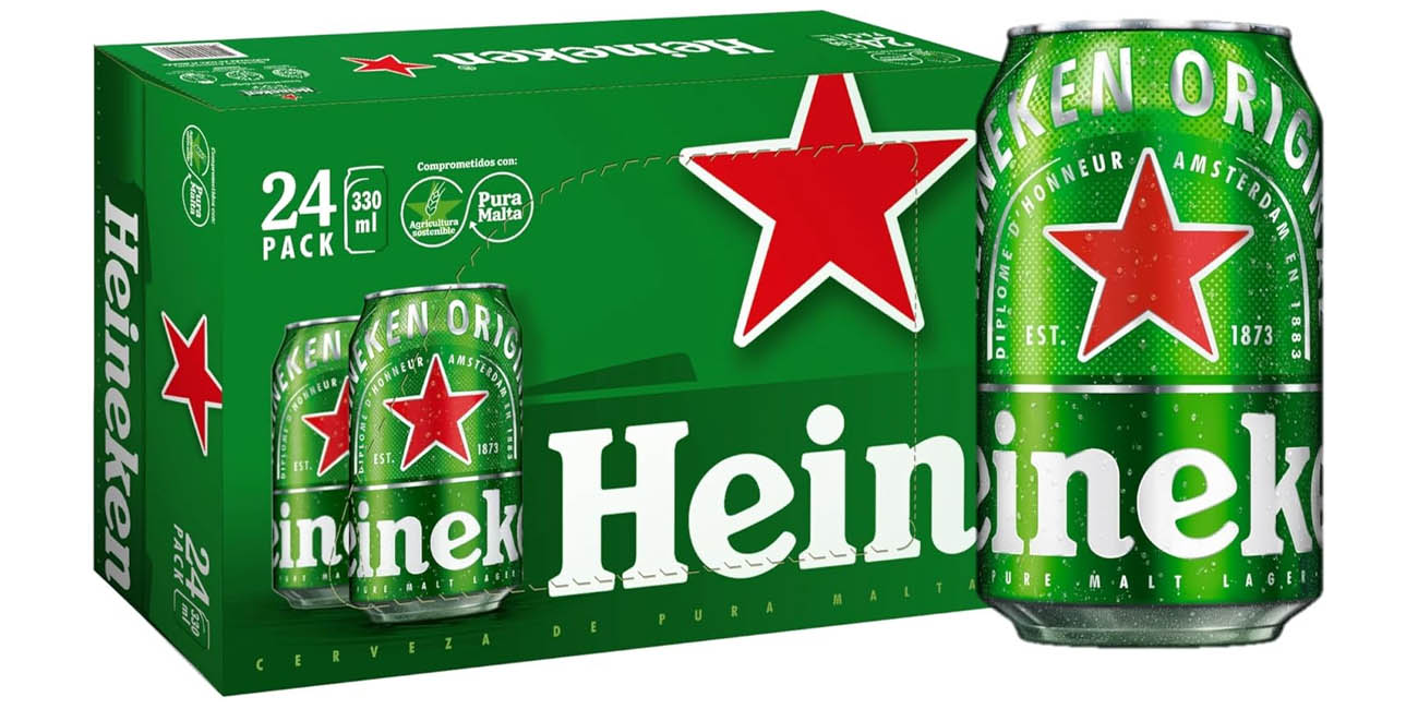 Chollo Pack x24 latas Heineken Lager de 33 cl por sólo 16,08€ con cupón descuento ¡Sólo 0,67€ cada una!