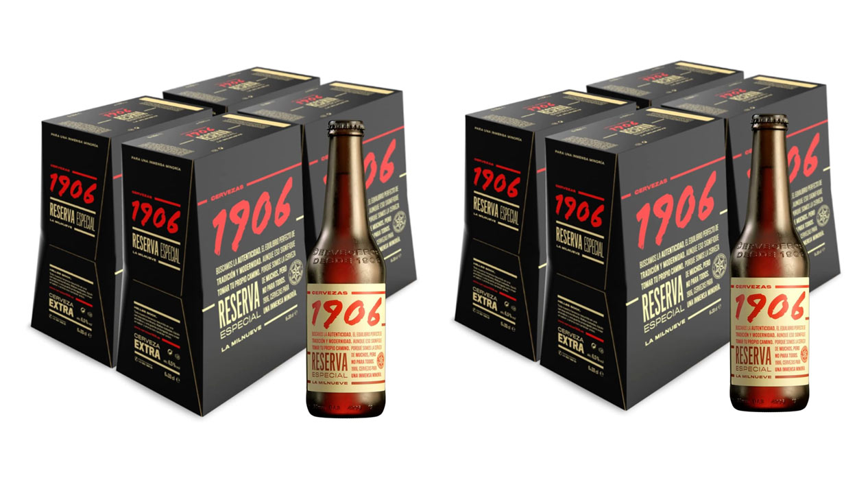 Chollo Pack x48 Botellas cerveza 1906 por sólo 41,59€ con descuento automático al tramitar (0,87€ por botella)