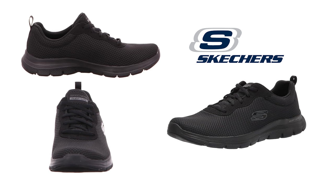 Estas Skechers Flex Appeal 4.0 para mujer rebajadas en color negro son uno de los mejores chollos del día ¡CORRE!