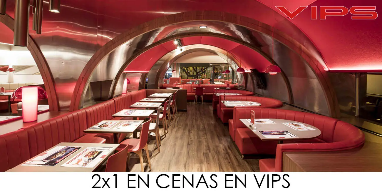 Cupón 2×1 de VIPS en cenas de domingo a jueves