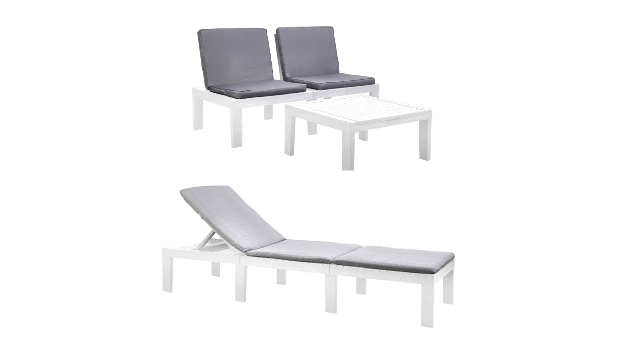 Chollo Conjunto de jardín Duetto con mesa y 2 sillones convertible en tumbona por sólo 79€ (-46%)