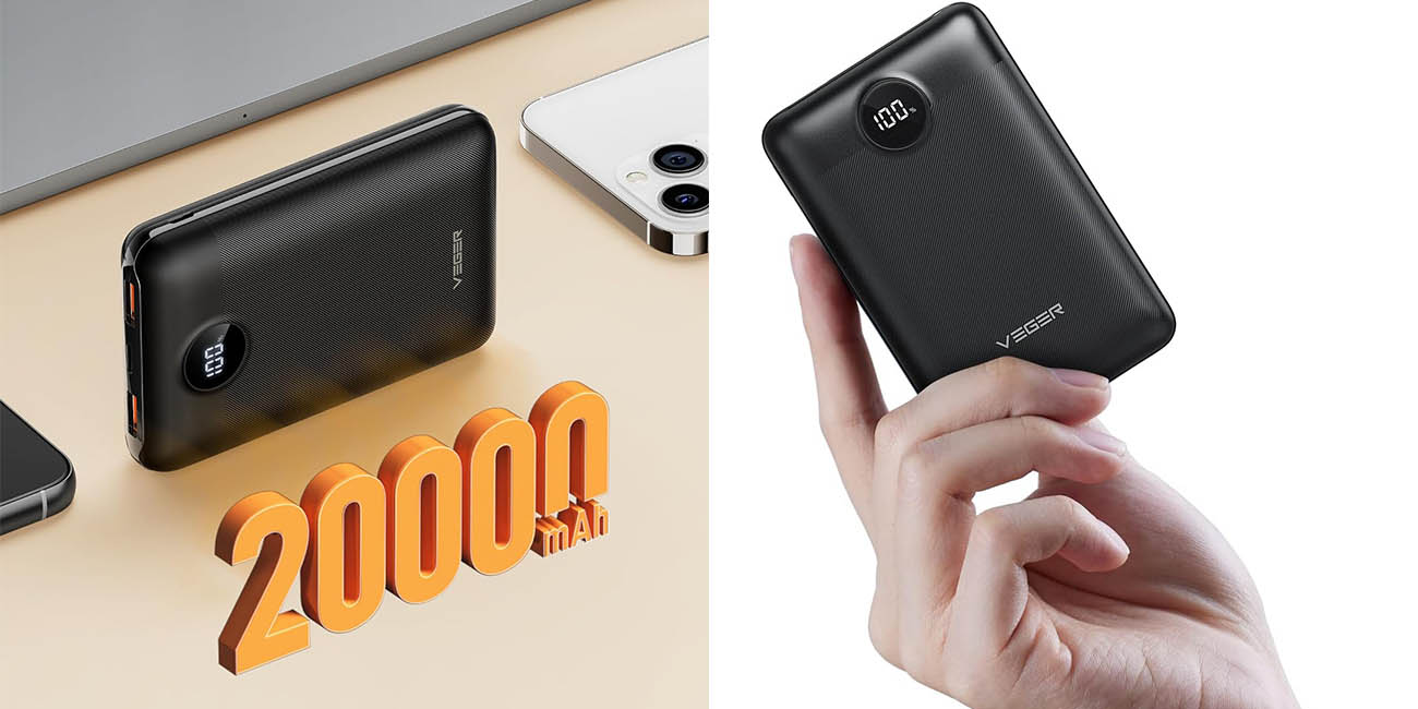 Chollo Batería portátil VEGER de 20.000 mAh con 2x USB y USB-C por sólo 22,78€ (-24%)