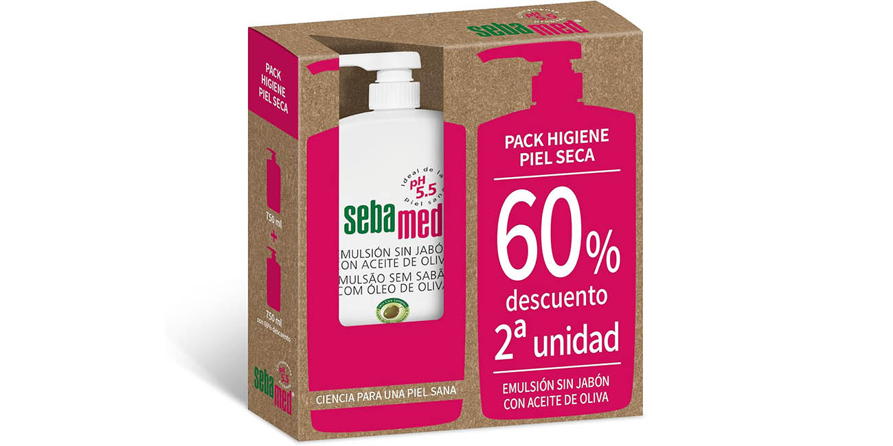 Chollo Pack 2x Emulsión sin jabón Sebamed Pieles Sensibles de 750 ml por sólo 20,82€ (-21%)