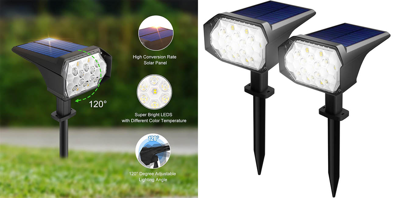 Chollo Pack 2 Lámparas LED Solares impermeables para jardín LEDYA por sólo 13,99€ con doble descuento (-42%)