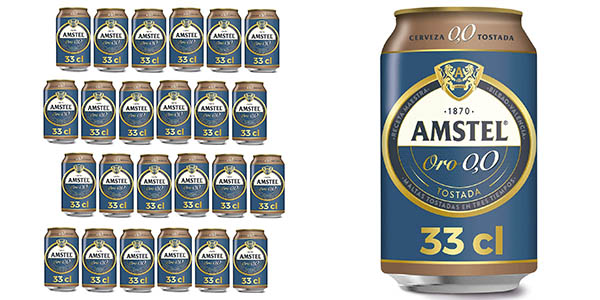 Chollo Pack x24 Amstel 0,0 Tostada de 330 ml por sólo 14,38€ (-29%) ¡A 0,61€ cada una!