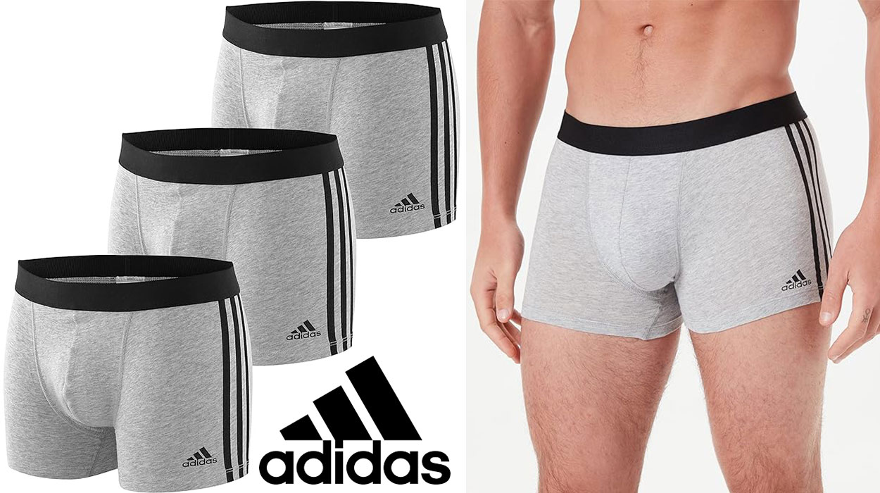 Chollo Multipack Adidas Trunk de 3 bóxer para hombre por sólo 19,53€ (-44%)