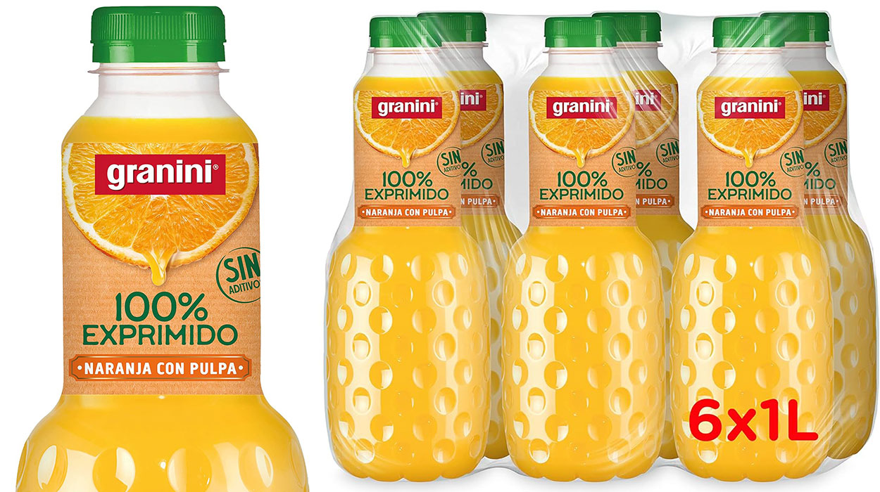 Chollo Pack x6 Zumo Granini 100% Exprimido Naranja con Pulpa de 1 litro por sólo 18,54€ (-18%)