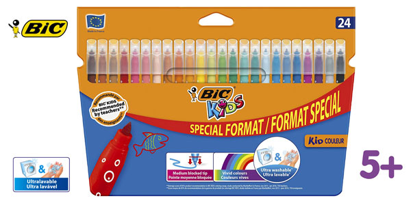 Chollo Pack de 24 rotuladores BIC Kids Kid Couluer para colorear por sólo 3,95€ (43% de descuento)