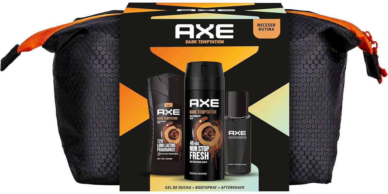 Chollo Pack Axe Dark Temptation Neceser Trío: desodorante + after shave + gel de ducha por sólo 7,94€ (-39%)