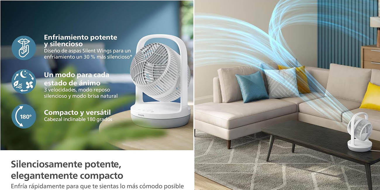 Chollo Ventilador de sobremesa Philips Serie 2000 por solo 39,99€ con envío gratis (-33%)