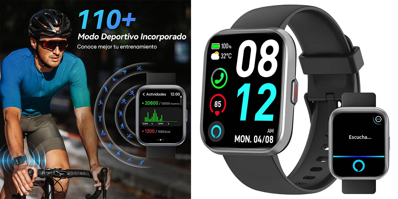 Chollo Smartwatch Fitpolo de 1,8″ para hombre por solo 20,99€ con doble cupón (-72%)