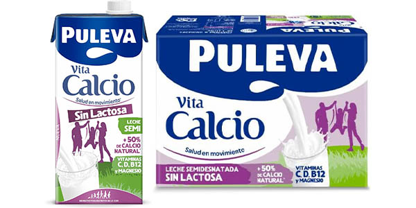 Chollo Pack 6x Puleva Vita calcio sin lactosa semidesnatada de 1 L por sólo 7,74€ ¡1,29€ cada brick!