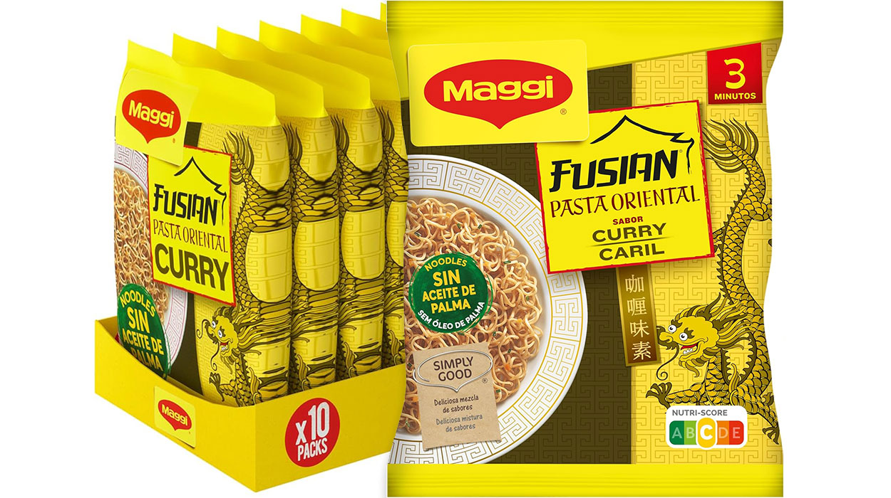 Chollo Pack x10 Pasta Oriental Maggi Fusian Curry por sólo 6,97€ (-22%) ¡0,69€ cada sobre!