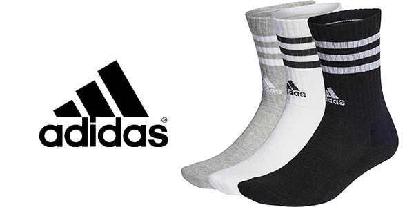 Chollo Pack x3 Pares de calcetines Adidas 3 Stripes por sólo 9,99€ (33% de descuento)