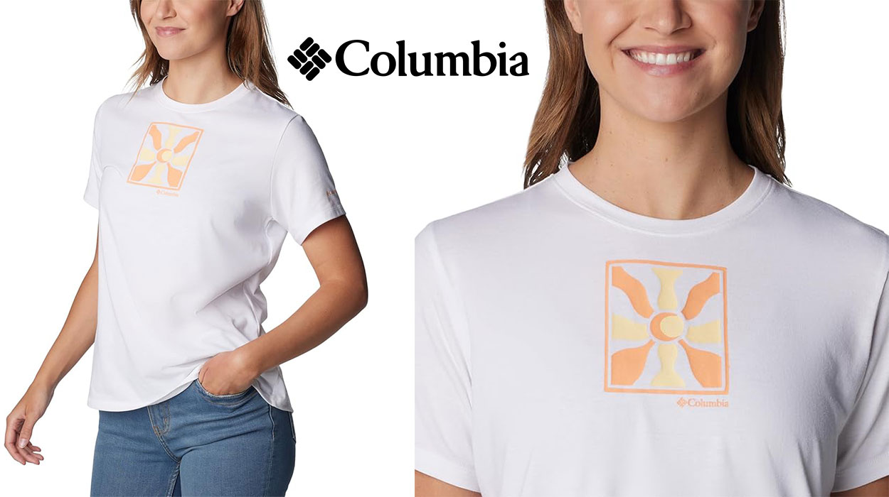 Deslumbra bajo el sol con esta camiseta Columbia de diseño exclusivo a precio de mercadillo