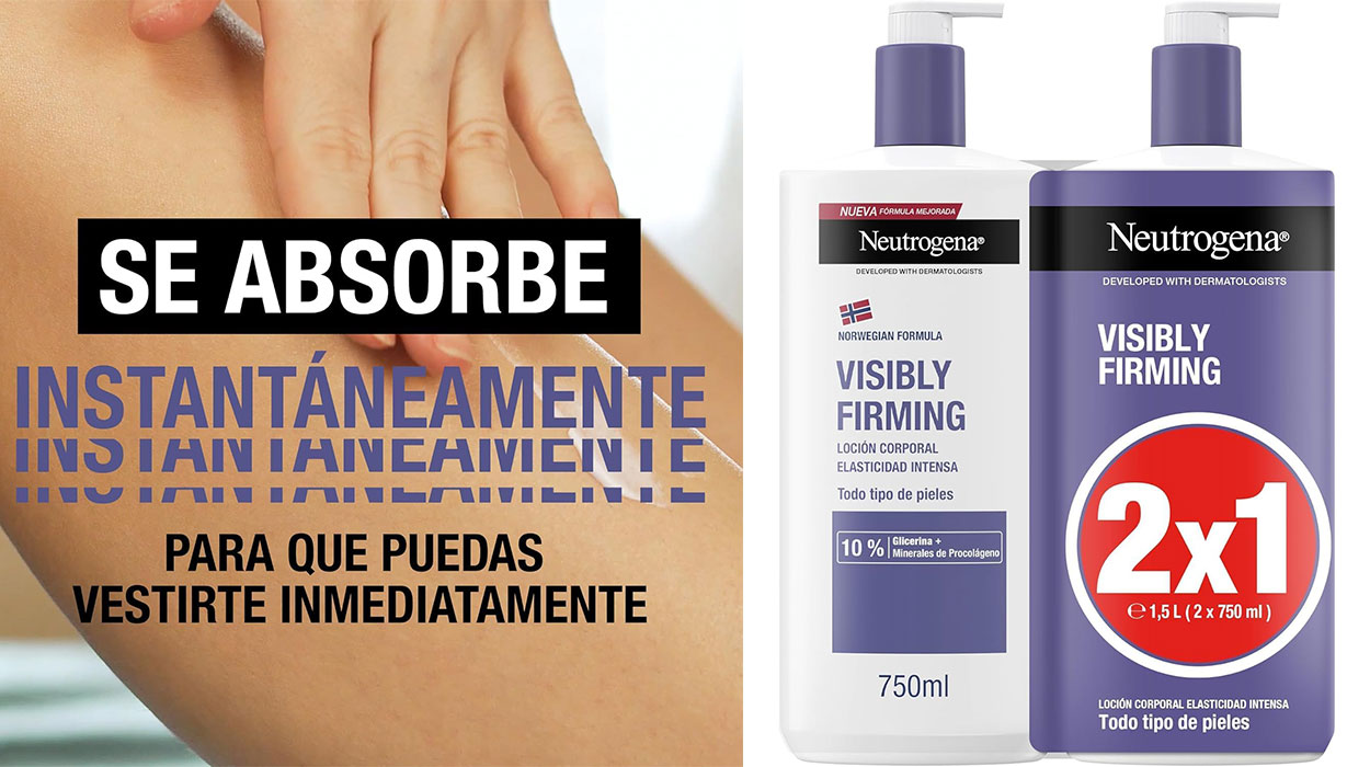 Chollo Pack x2 Loción Visiblemente Reafirmante Neutrogena Fórmula Noruega de 750 ml por sólo 12,99€ (-48%)