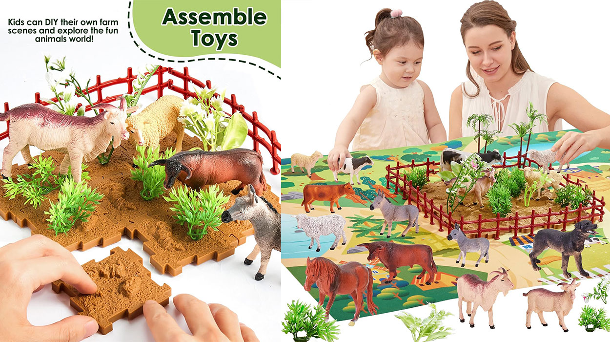 Una granja muy divertida le espera a tu peque con este set super realista de animales por menos de 11 euretes