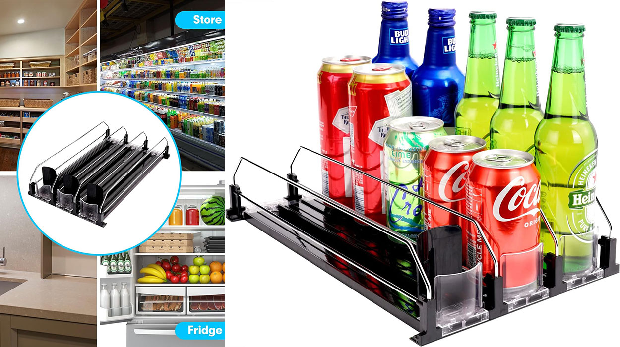 Organiza perfectamente latas y botellines con este dispensador económico para el frigorífico ¡Top ventas!