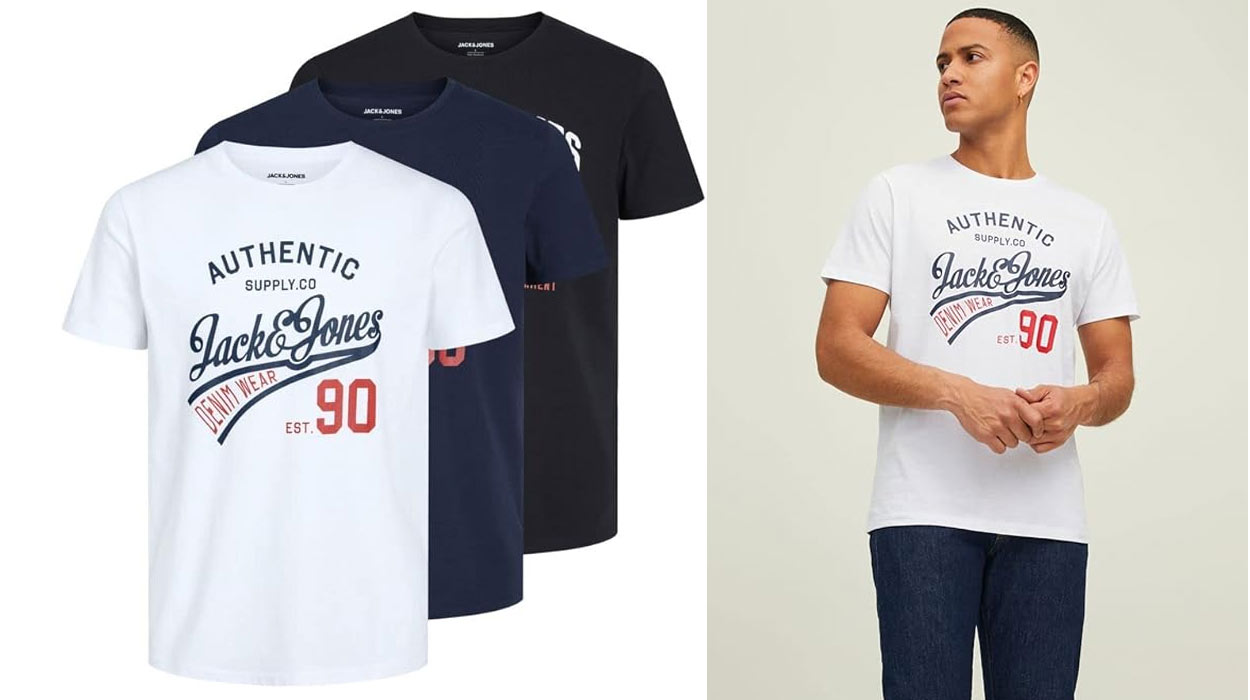 Llévate este pack de 3 camisetas Jack & Jones y paga menos de 9€ por cada una con esta oferta de Amazon