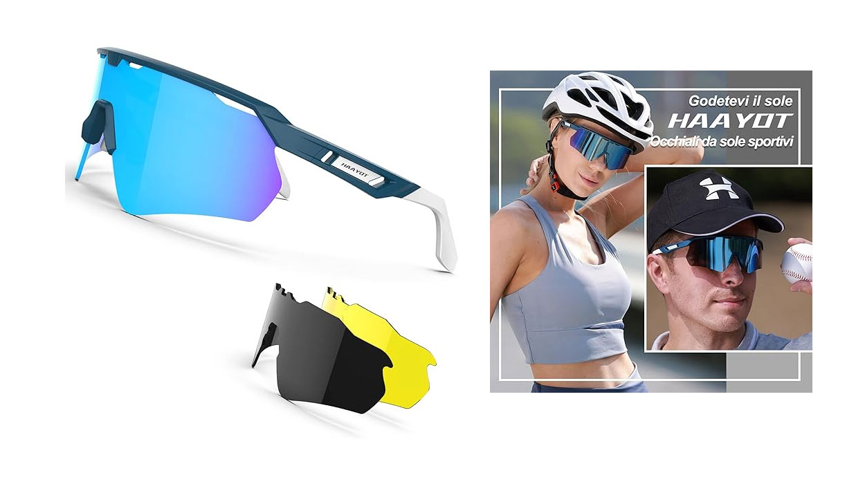 Chollo Gafas de ciclismo polarizadas unisex con 3 lentes intercambiables UV400 por sólo 20,76€