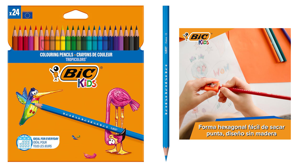 Chollo Pack x 24 lápices de colores Bic Kids por sólo 3,95€ (-39%)