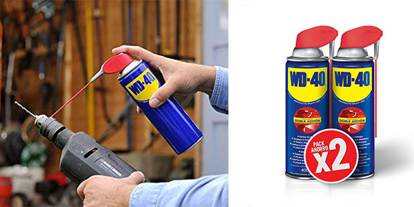 Chollo Pack x2 Spray lubricante multiusos WD-40 de 400 ml por sólo 15,09€ (23% de descuento)