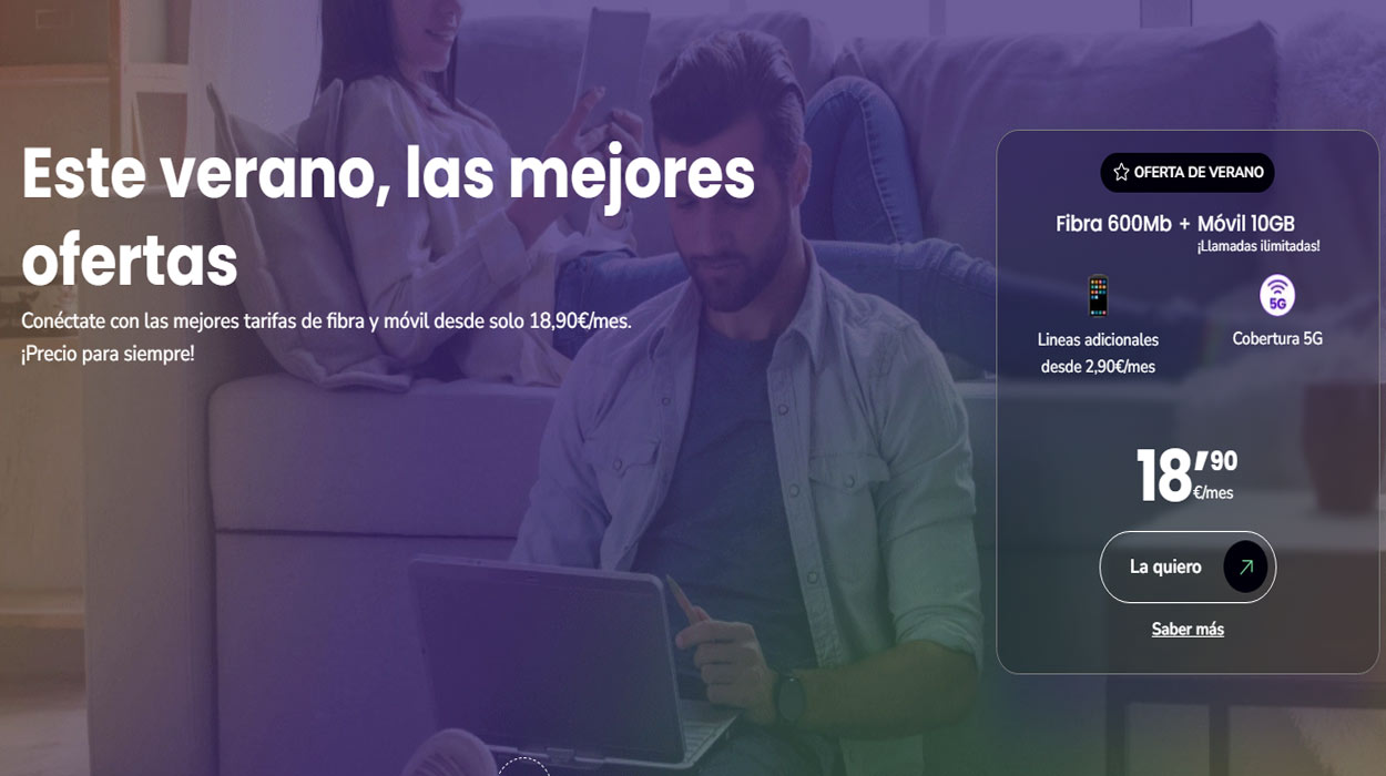 Finetwork Fibra 600 + móvil 10 GB por sólo 18,90€