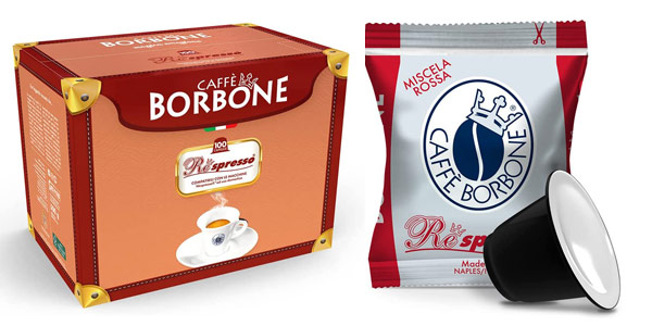 Chollo Pack x100 Cápsulas de Café Borbone Respresso Miscela Rossa para Nespresso por sólo 16,92€ (0,17€ cada una)