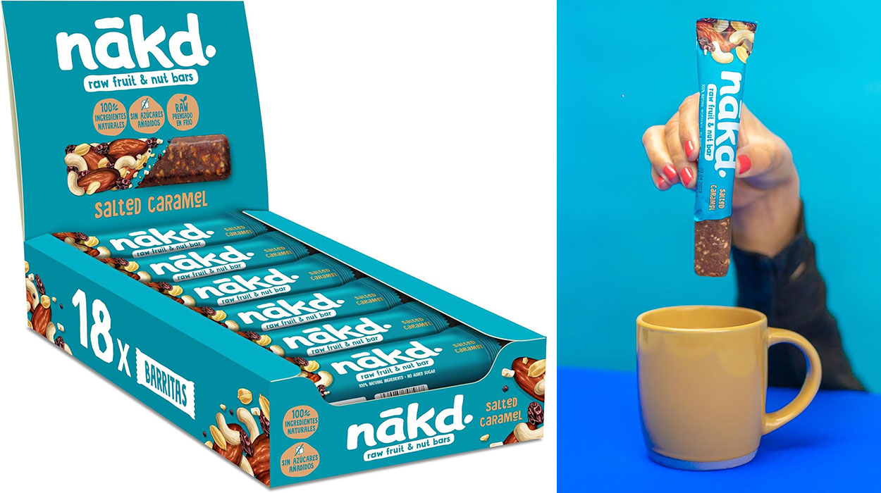 Chollo Pack de 18 barritas Nākd de caramelo salado por sólo 11,35€ (-24%)